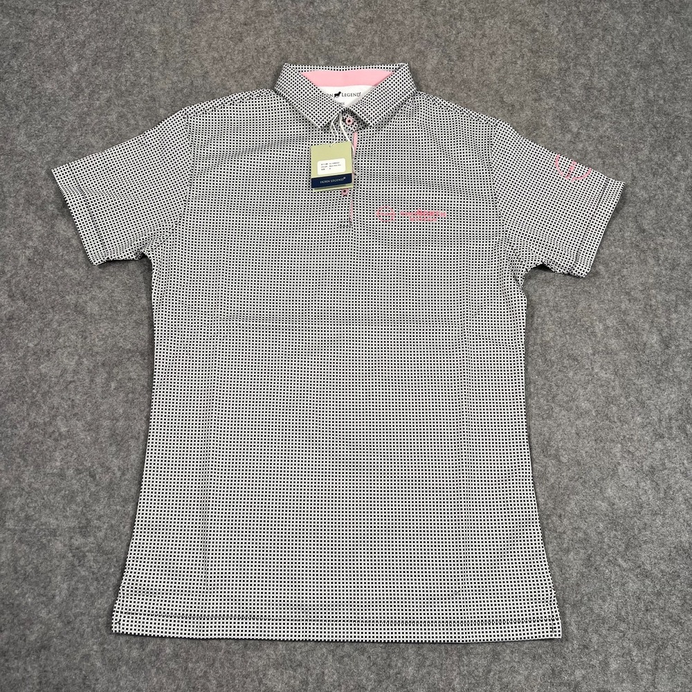 NWT Horn Legend Nissan Short Sleeve Gingham Plaid Polo Shirt Women's Size Small